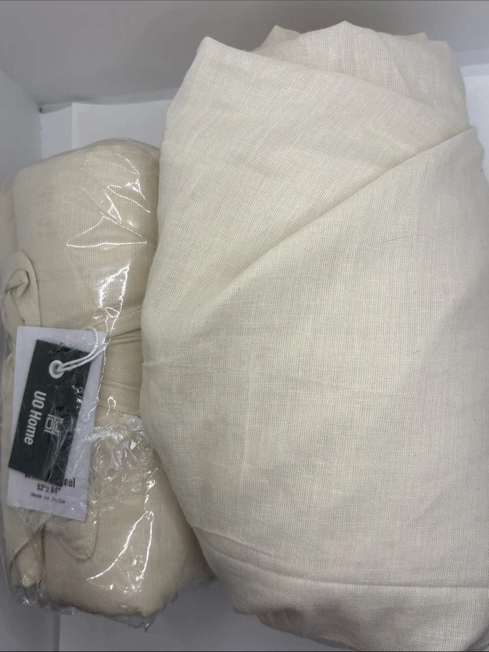 Set of 2 New Urban Outfitters Home ivory Roman shade curtains 52x84 sheer gauzy